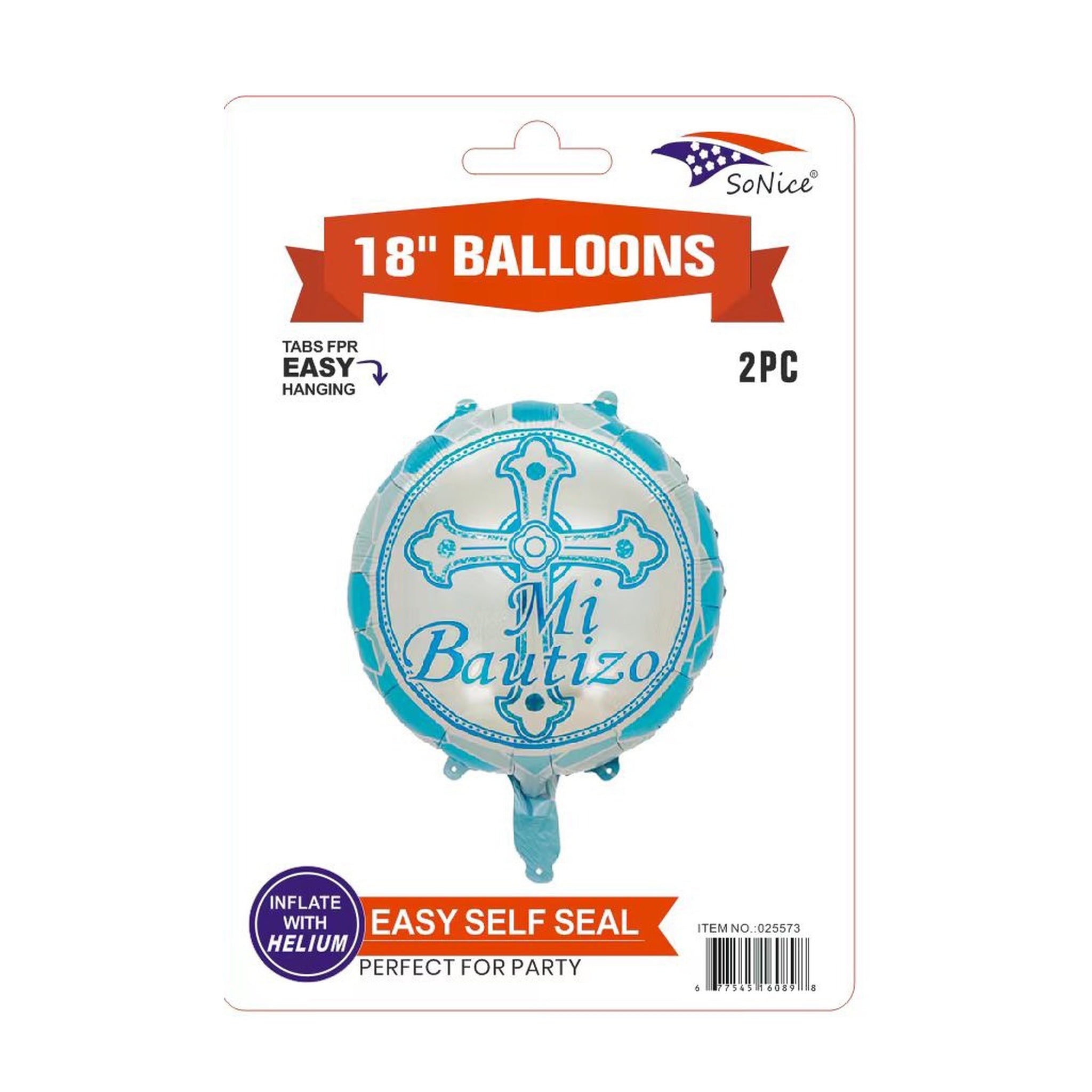 Balloon 2 ct Mi Bautizo Blue 600Pk/Cs